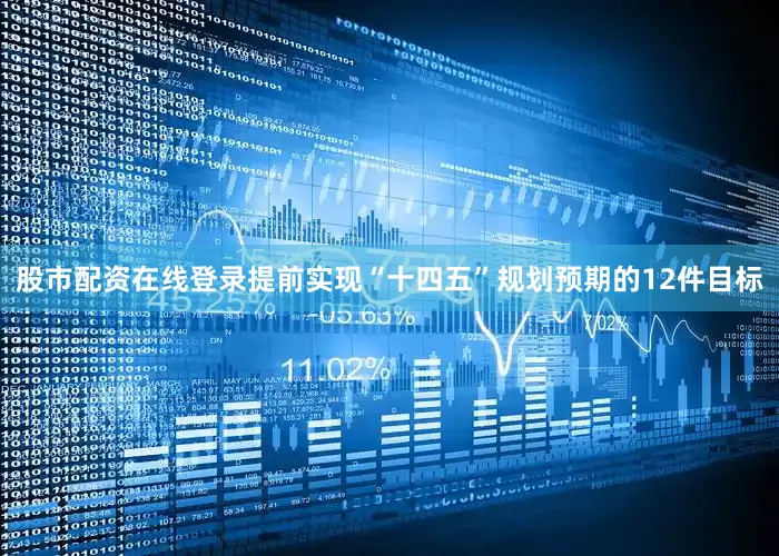 股市配资在线登录提前实现“十四五”规划预期的12件目标